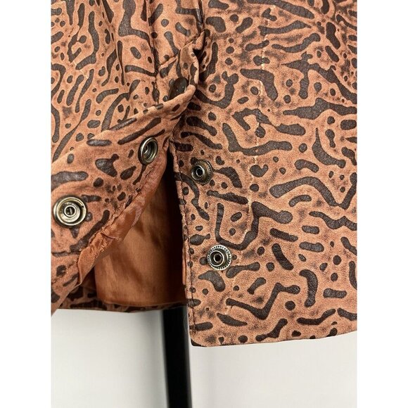 Vintage G-III Global Identity Brown Animal Print Leather Pencil Skirt Size 3/4 - Picture 5 of 9